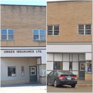 Unger Insurance before (left) and after (right)