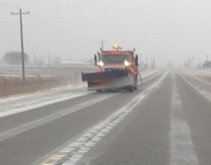 DOT plow truck on Highway 30