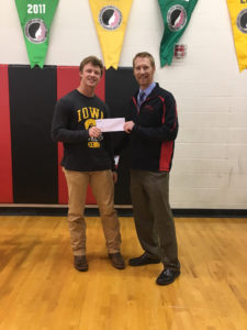 2017 scholarship winner, ADM's Kade Overton with RVR's Assistant GM Stephen Flattery