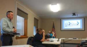 Committee Co-Chair Bill Raney (left) presenting to Jefferson City Council