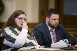 Carla Bousman pleads guilty and is sentenced to 20 years in prison for her connection in the death of Sabrina Ray in Dallas County District Court Friday, April 6, 2018; photo by Zach Boyden-Holmes