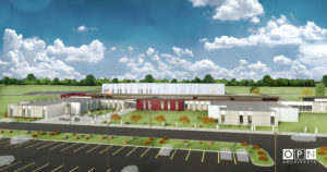 Image of proposed high school and career academy. Image courtesy of OPN Architects