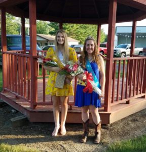 2018 Dallas County Fair Queen Meghan McBride (right), along with runner-up Taylor Peterson (left); photo by Sally Kilkenny, courtesy of the Dallas County Fair Board