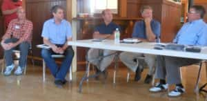 Panel in Jefferson (L-R): JD Scholten, Tim Gannon, John Delaney, David Weaver and Chuck Offenburger