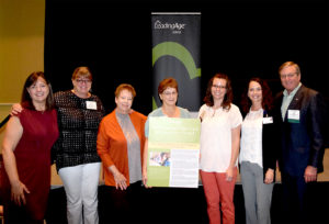 From L-R: Wanda Pritzel - Director of Philanthropy, Kelly Moore - Assisted Living Administrator, Deb Koelln - Chief Care Officer, Wanitta Ramsey - Activity Director, Melissa Gannon - Long Term Care Administrator, Mollie Clark - Director of Marketing, and Rev. Max Phillips - Chief Executive Officer; photo courtesy of Perry Lutheran Homes