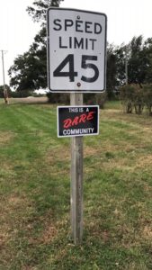 DARE sign posted on south entrance on Highway 4. Photo courtesy of Jefferson PD