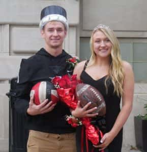 Homecoming King Trey Hinote and Queen Samantha Behne