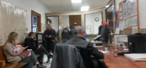 Small group gathered at the Greene County Auditor's office to wait for election results Tuesday night