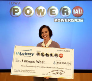 Powerball winner Lerynne West of Redfield; photo courtesy of Iowa Lottery