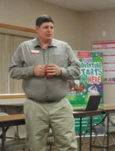 Extension Farm Management Specialist Tim Christensen speaking on the farm bill