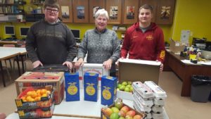 (L-R): Quinten Schroeder, Shirley Haupert, and Cole Betts. Photo courtesy of Greene Co. FFA