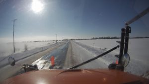 Plow camera for DOT truck on Highway 169 near Minburn; photo courtesy of Iowa DOT