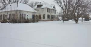 Snow on sidewalks