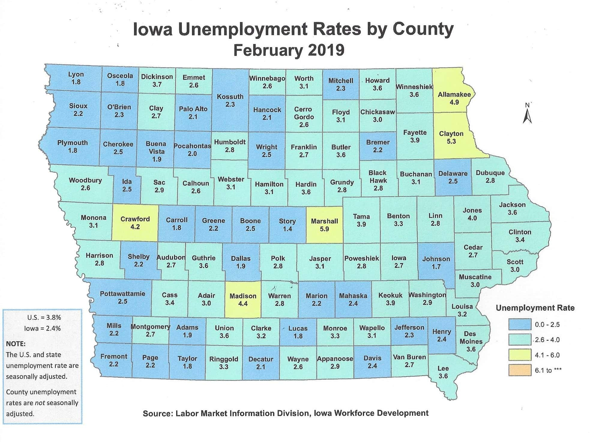 February Unemployment Numbers Improve Slightly Across Iowa Raccoon