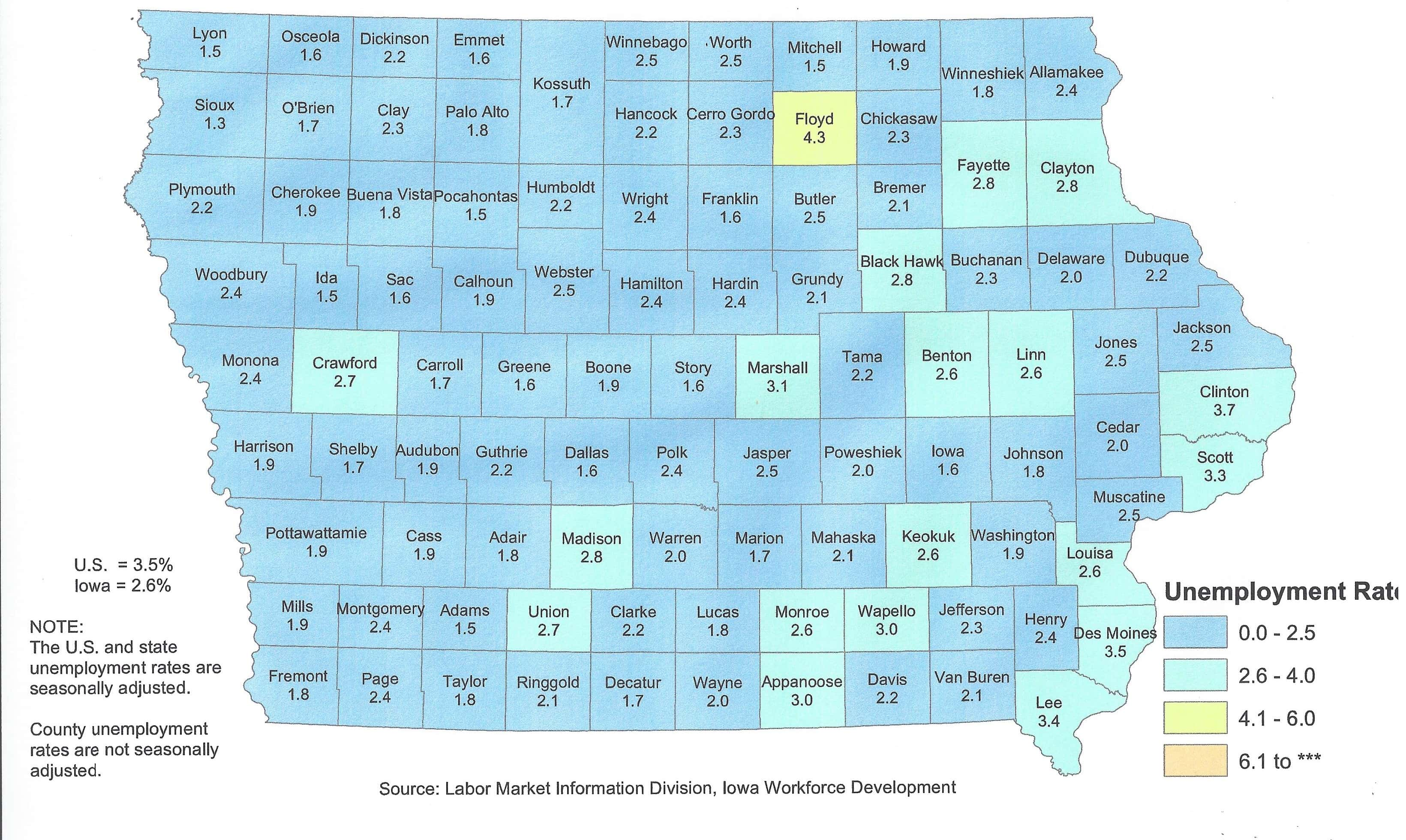 Some Iowa Counties See Increase in Unemployment | Raccoon Valley Radio ...