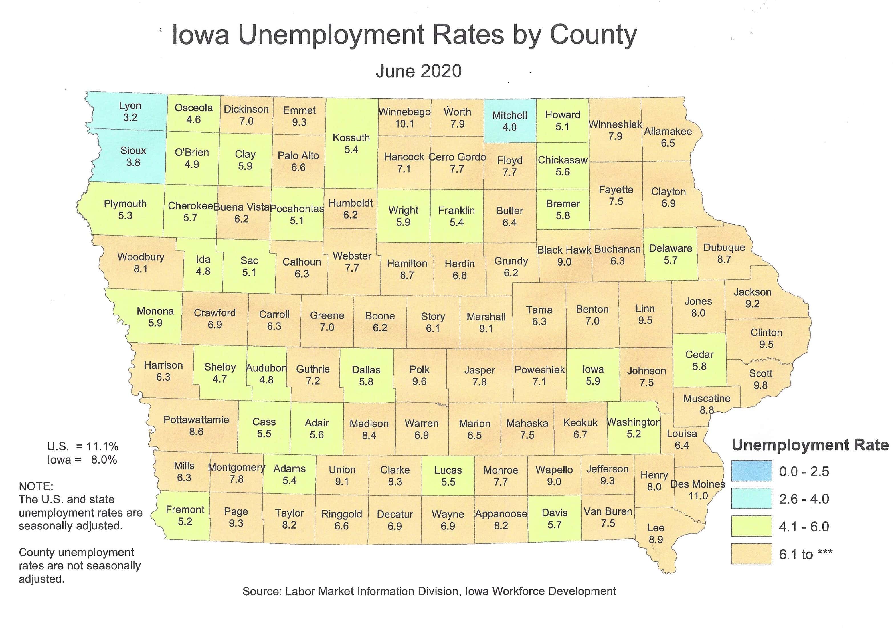 June Unemployment Continues Downward in Raccoon Valley Radio Listening