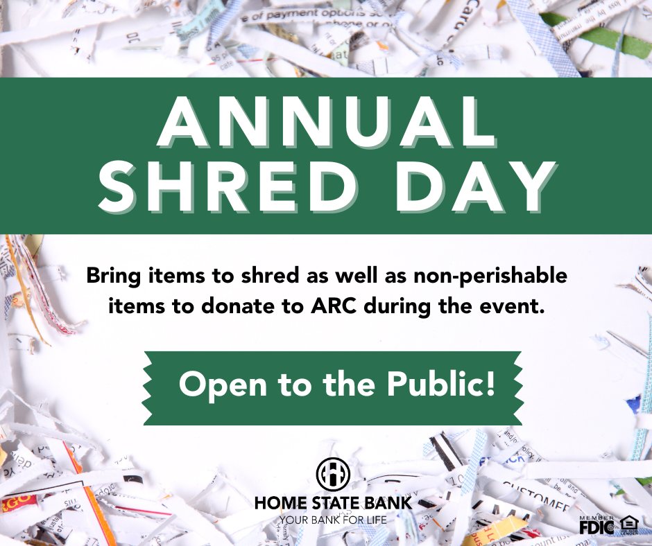 Shred Day at Home State Bank is Thursday Raccoon Valley Radio The