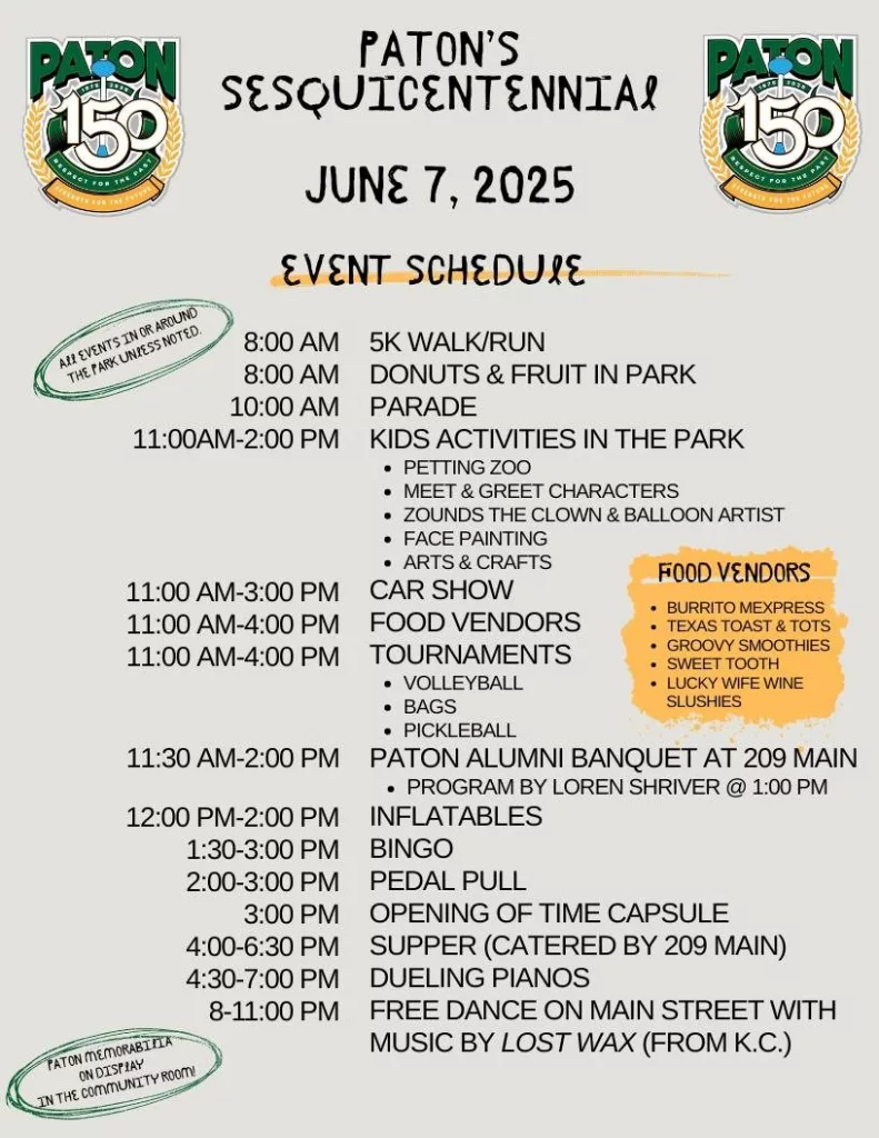 paton-sesquicentennial-schedule-of-events