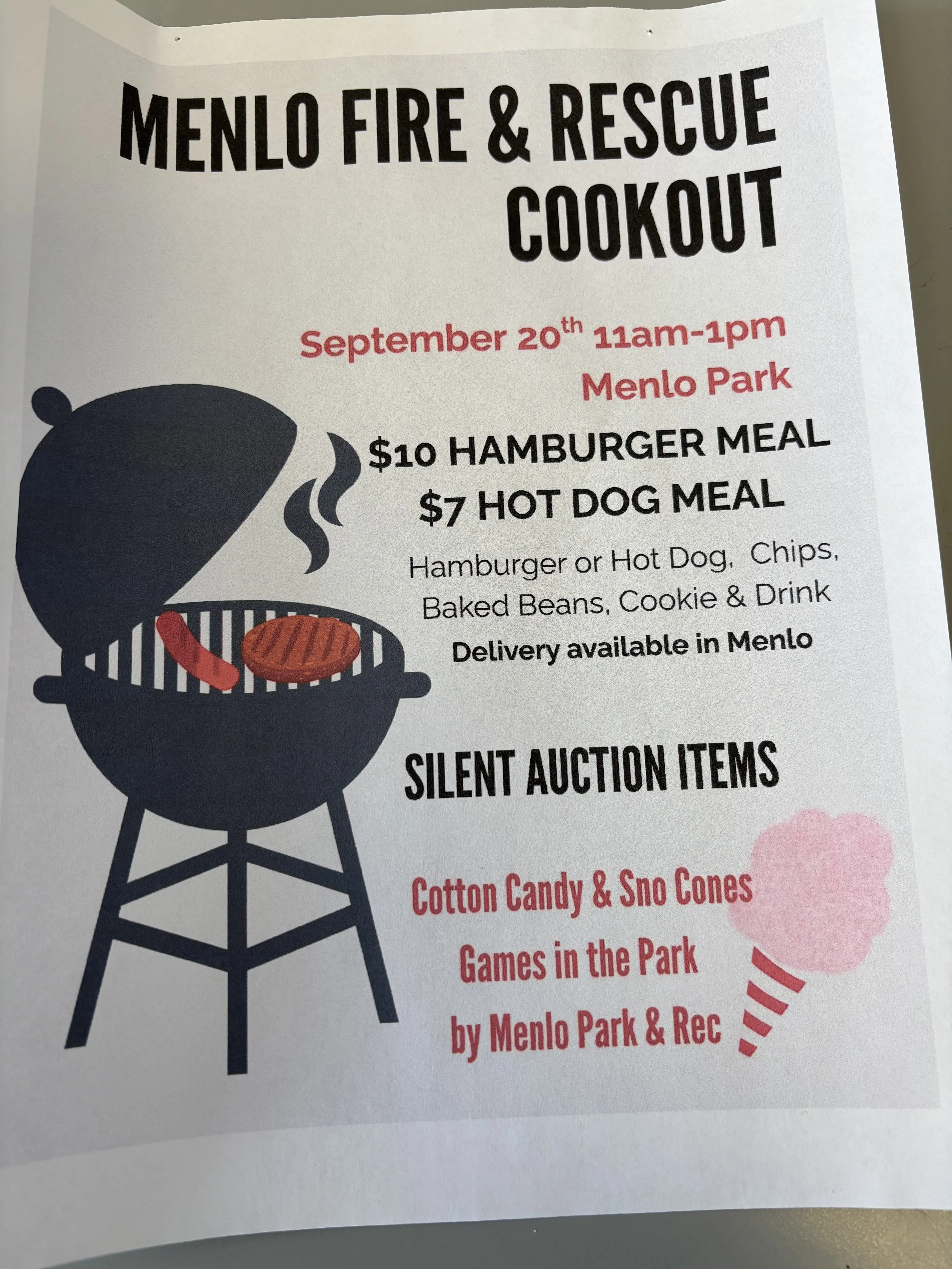 Menlo Fire & Rescue Cookout