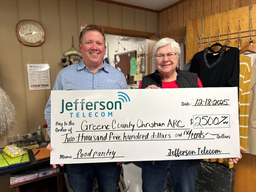 Jefferson Telecom Makes Donation to Food Pantry | Raccoon Valley Radio ...