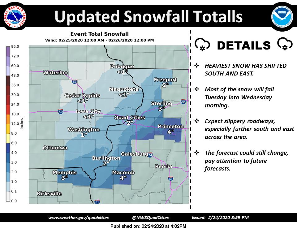 Projected Snowfall Lessens KCII Radio The One to Count On