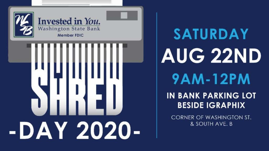 Washington State Bank Shredding Event KCII Radio The One to Count On