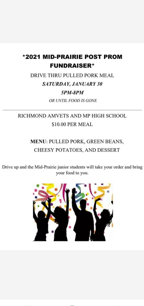 Mid-Prairie Post Prom Committee Hosts Drive Through Pork Dinner - Vimarsana News