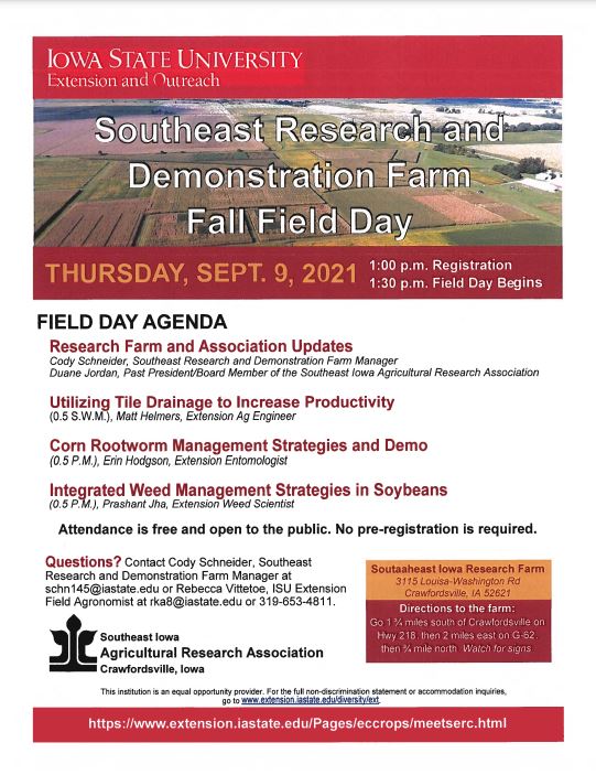 Iowa State University Extension And Outreach Southeast Research And Demonstration Farm Fall