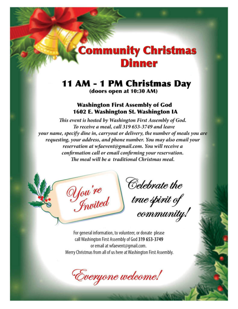 Christmas Closures, Community Dinner Saturday - Vimarsana News