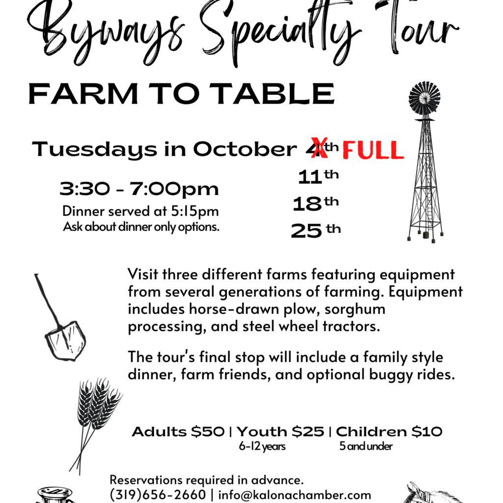 Kalona's Farm To Table Tours Continue This Month KCII Radio The One