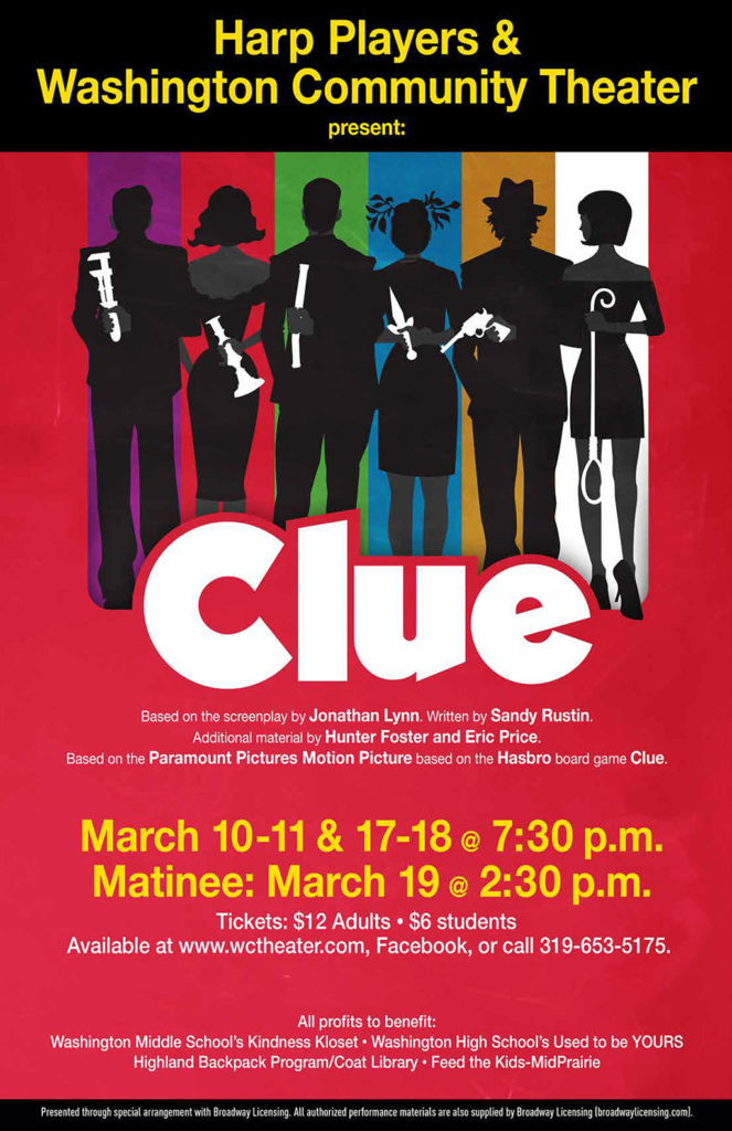 Last Chance to See Clue This Weekend at Washington Community Theater - Vimarsana News