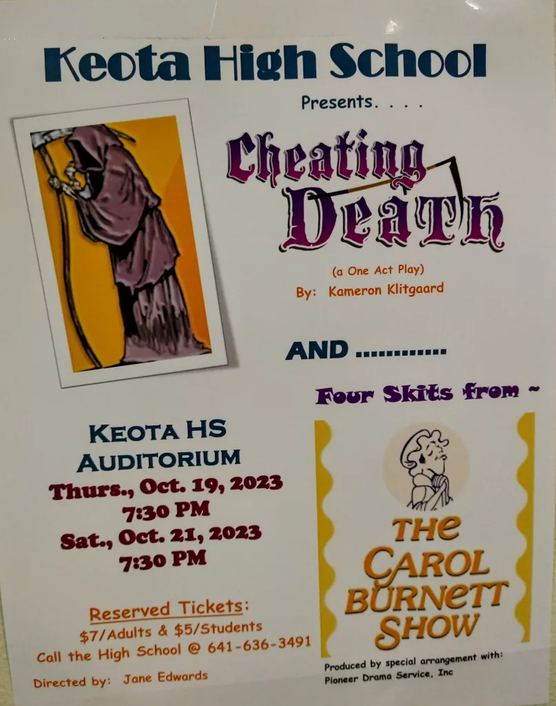 Keota Students To Present Fall Play Today, Saturday - Vimarsana News