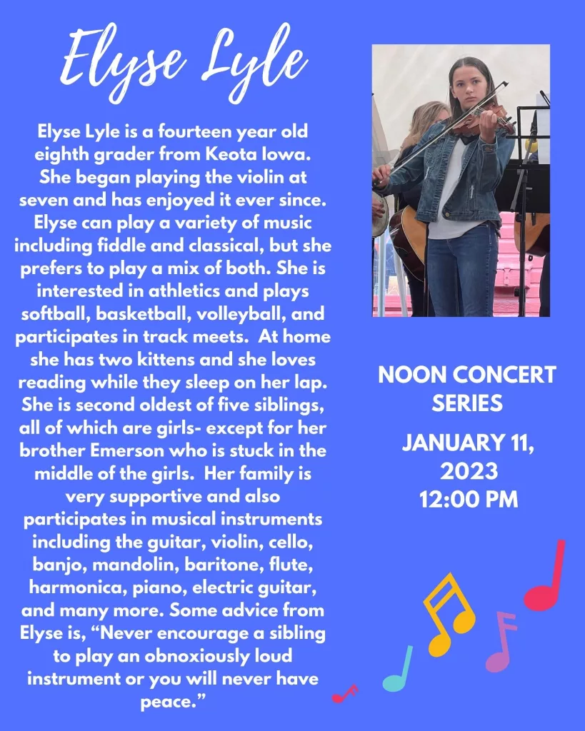 Noon Concert Series Featuring Elyse Lyle - Vimarsana News