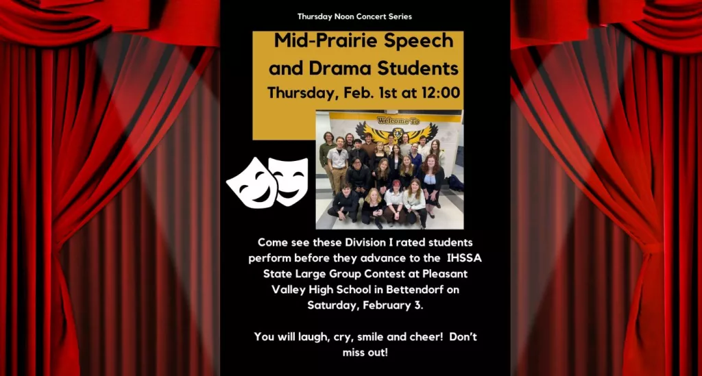 Mid Prairie Speech and Drama Students at Washington Public Library Thursday - Vimarsana News