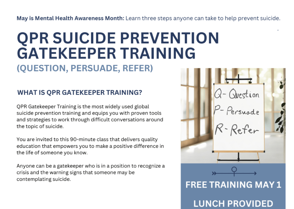 Suicide Prevention Training at Washington Public Library May 1 - Vimarsana News