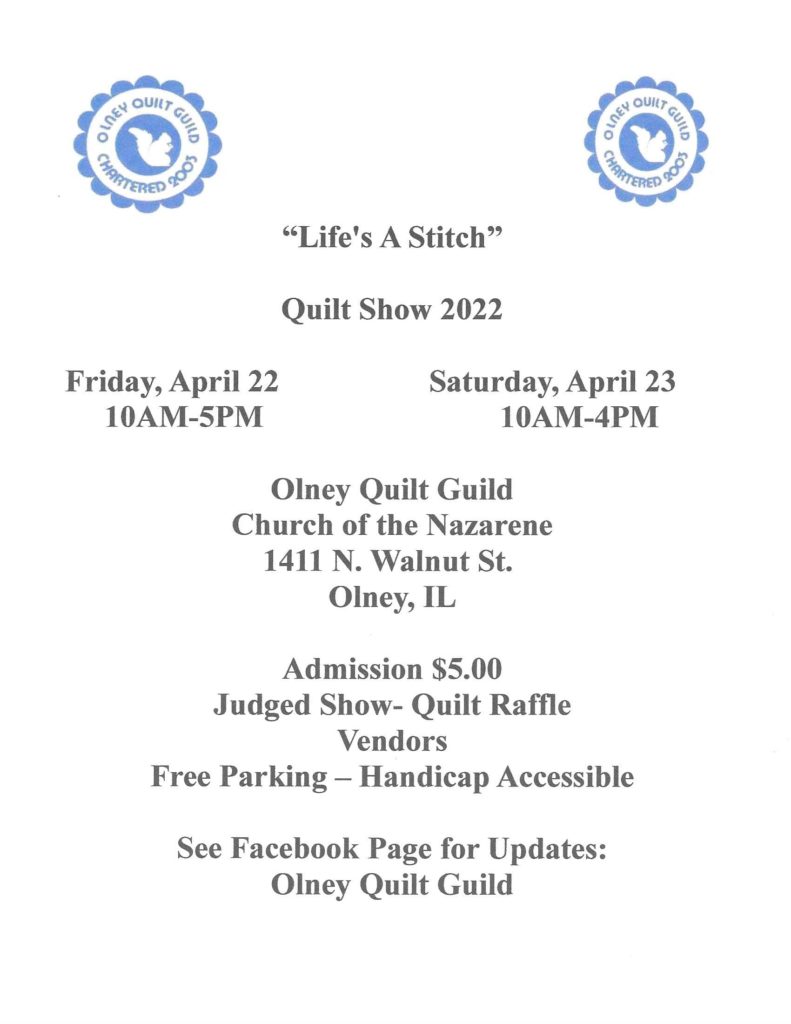 “LIFE’S A STITCH” QUILT SHOW 2022 Vincennes PBS 1200 North Second