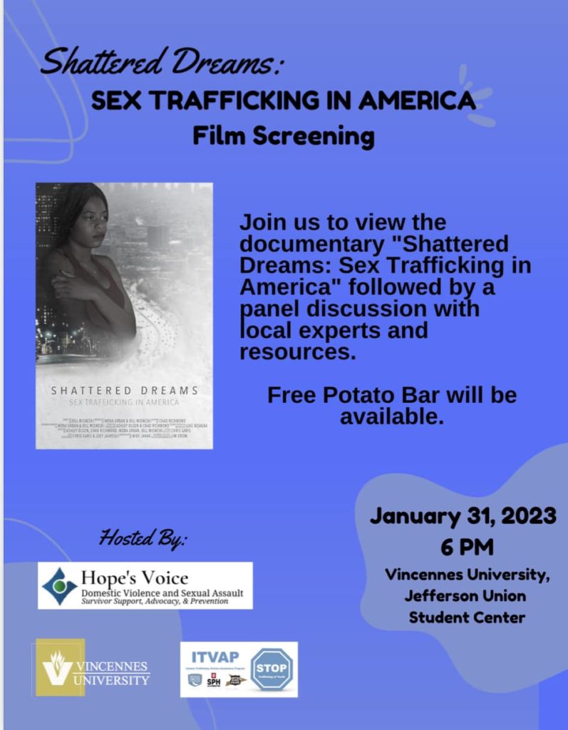 SHATTERED DREAMS: SEX TRAFFICKING IN AMERICA FILM SCREENING | Vincennes PBS  | 1200 North Second Street, Vincennes, IN 47591