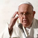 Pope Francis delivers his blessing to the faithful in St. PeterÕs Square at the Vatican^ November 22^ 2023.