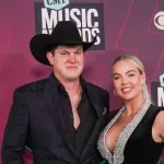 Jon Pardi (L) and his wife Summer attend the 2023 CMT Music Awards at Moody Center on April 2^ 2023 in Austin^ Texas.