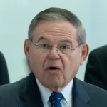 NJ Sen Bob Menendez during press encounter at Newark International Liberty airport terminal B Newark^ NJ - January 8^ 2019.