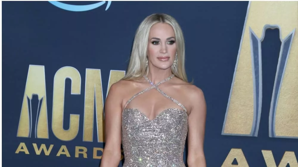 Carrie Underwood at the 2022 Academy of Country Music Awards Arrivals at Allegient Stadium on March 7^ 2022 in Las Vegas^ NV