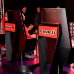 "COACH' chairs in the Replica of NBC's 'The Voice' TV show studio in the Wax Museum Grevin in Paris^ France