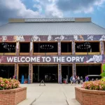 Aerial view of the Grand Ole Opry in Nashville Tennessee. Aug 08^ 2023-Nashville^ TN