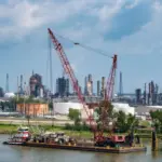 Plant at Mississippi river bank. Louisiana^ USA