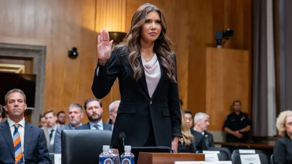 Secretary Kristi Noem during Dept. of Homeland Security 2026 budget hearing WASHINGTON^ DC^ UNITED STATES - MAY 20^ 2025