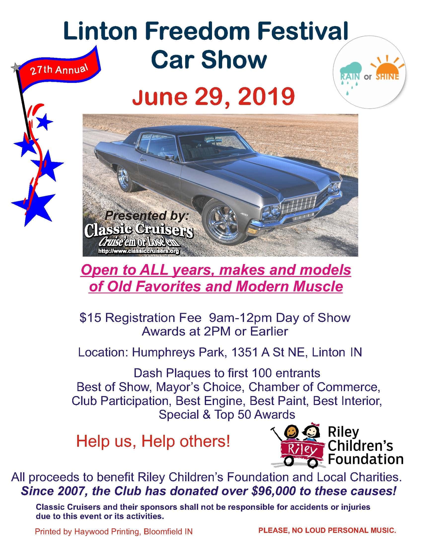Linton Freedom Festival Car Show Visit us at the Blazer at