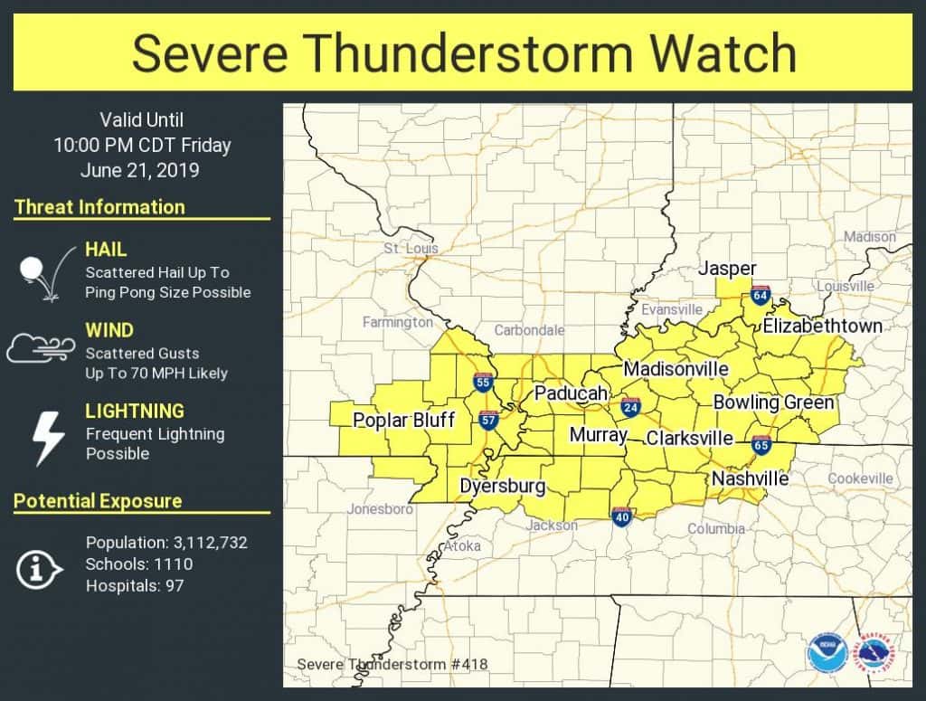 Severe Thunderstorm Watch Issued For Friday Afternoon Wpky 1033 Fm