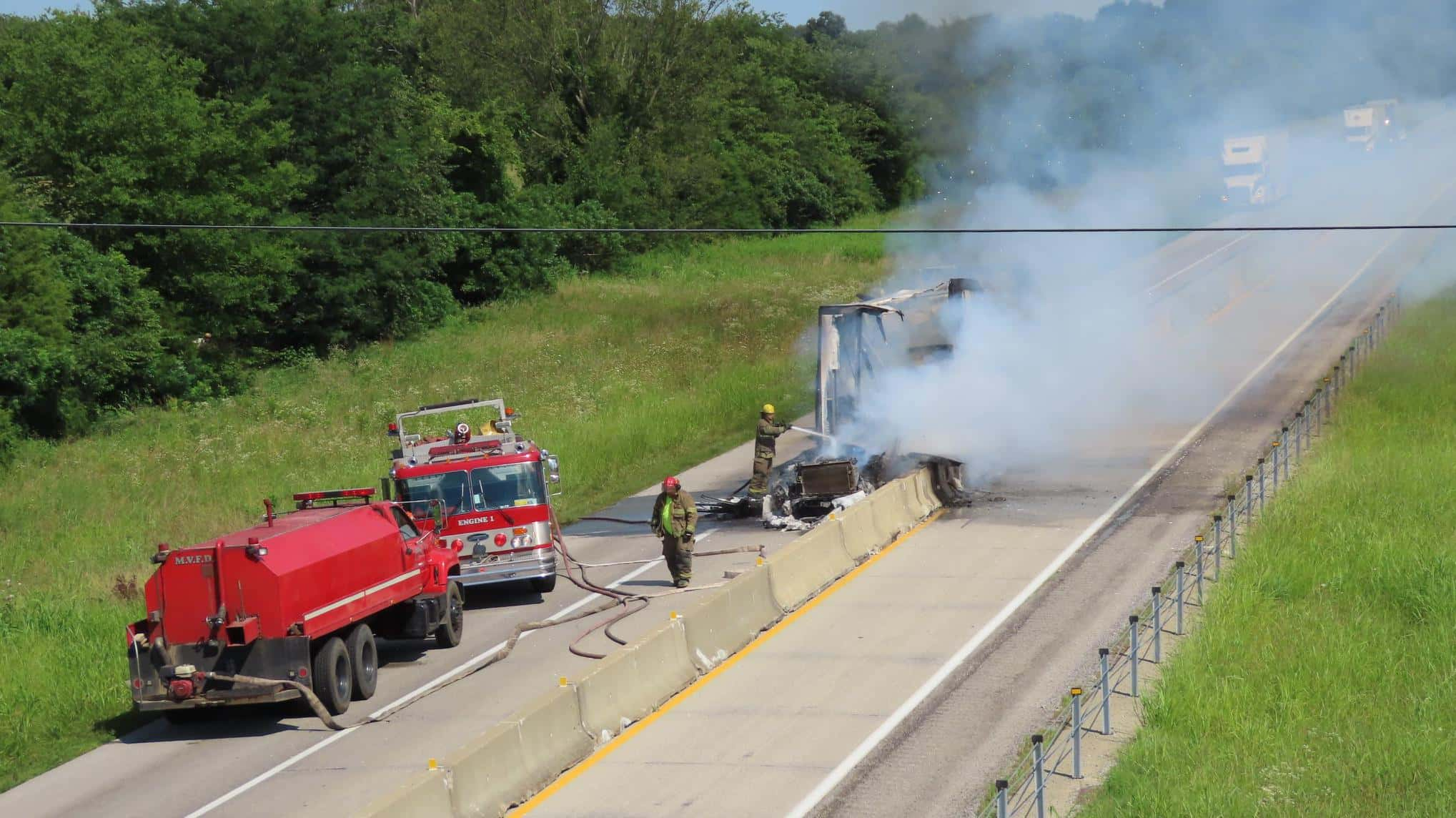 Tractor-Trailer Fire Blocks Interstate 24 in Trigg County | WPKY 103.3 ...