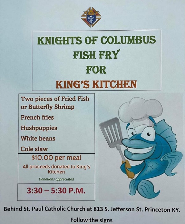 Knights Of Columbus Donating Friday's Fish Fry Proceeds To King's