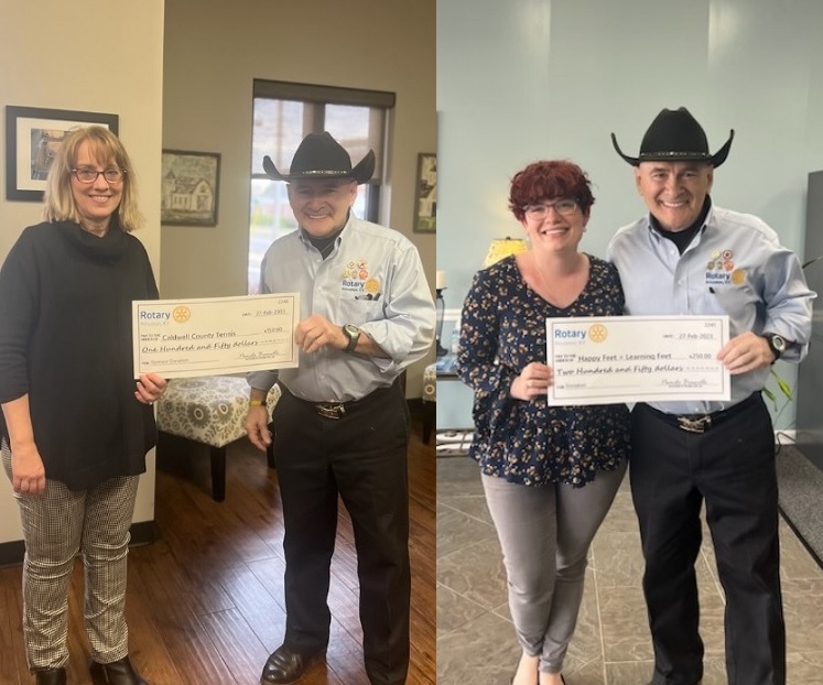 Princeton Rotary Club Makes Donations to Tennis Team and Happy Feet